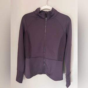 Alana women’s super soft zip jacket- eggplant color